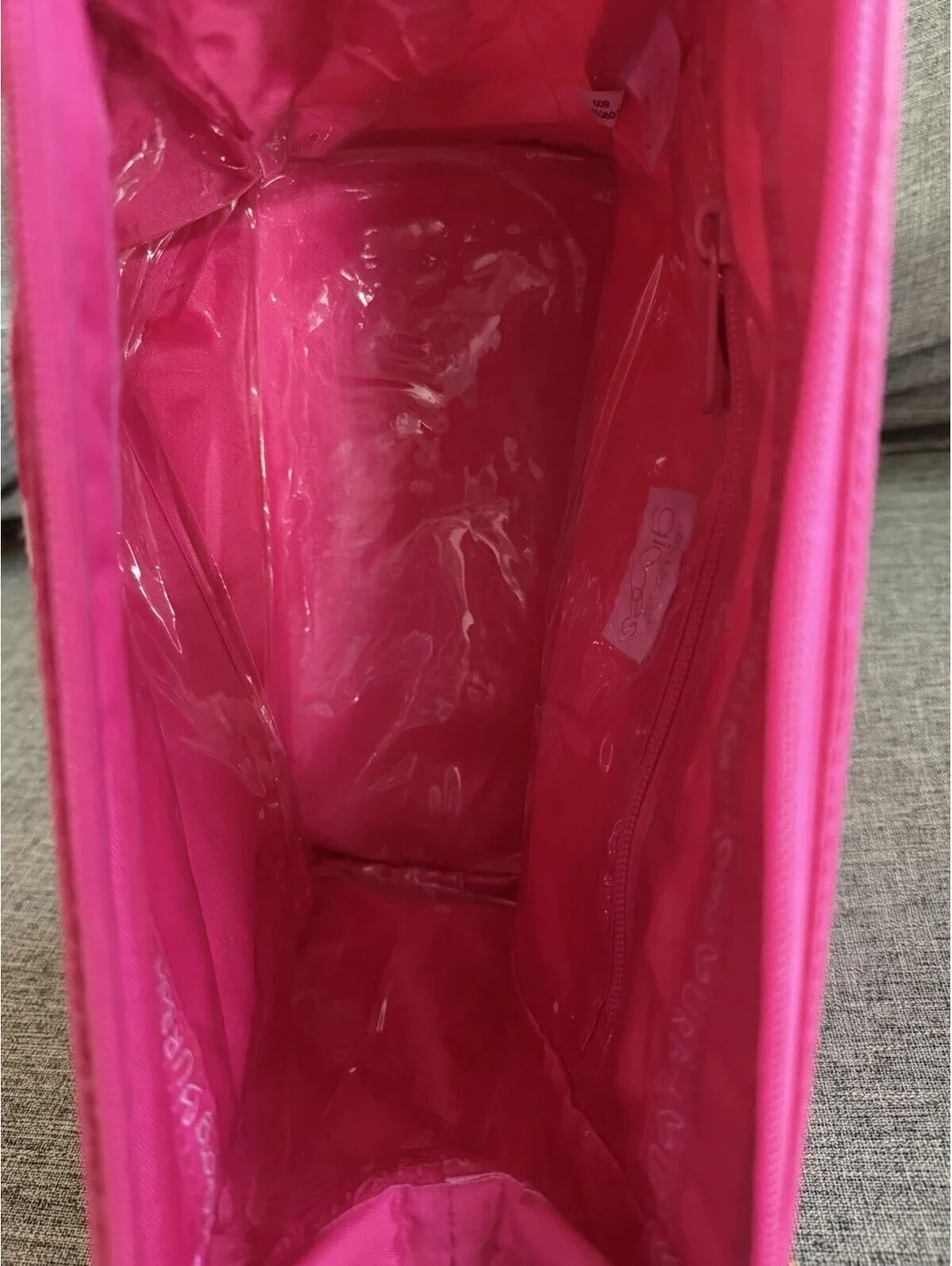 Thirty One Large Cosmetic Bag In Pink Parisian Pop Lined Zip Close